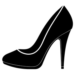 Stylish high heel on a white background silhouette vector illustration