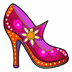 Stylish high heel on a white background silhouette vector illustration