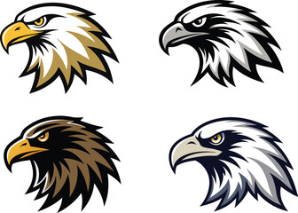  eagle head silhouette vector illustration 