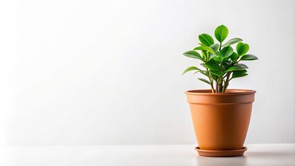 Isolated potted plant on white background , greenery, houseplant, pot, indoor, decoration, foliage, botanical, single, growth