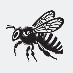 A bold, graphic illustration of a honeybee, captured mid-flight. Perfect for nature, design, and vintage-inspired projects. 