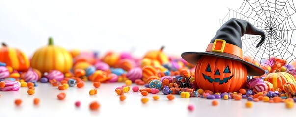 Obraz premium Vibrant Halloween Pumpkin Candy and Autumn