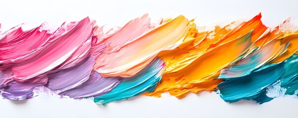 Fototapeta premium Vibrant Multicolor Abstract Brushstrokes Palette Composition