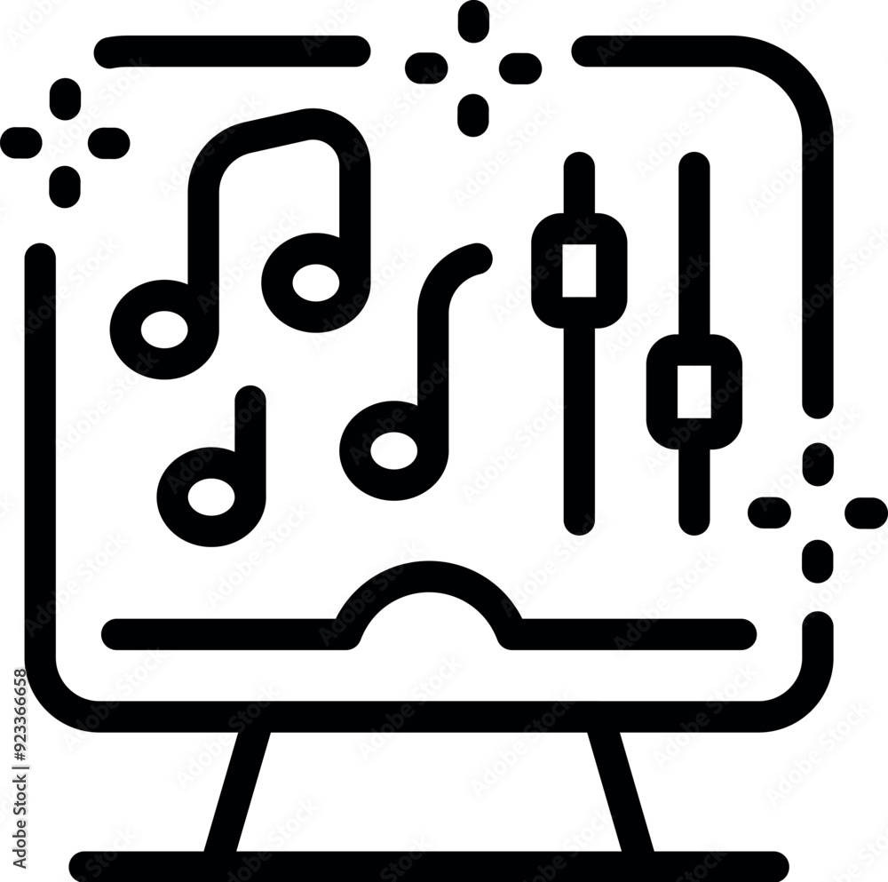 Poster music production software is being used on a desktop computer to create and edit audio tracks