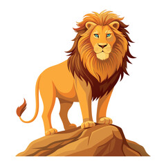 Lion is standing up.