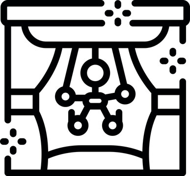 recommend clip art: Icon of a baby mobile hanging over a crib, providing visual stimulation and entertainment for a newborn