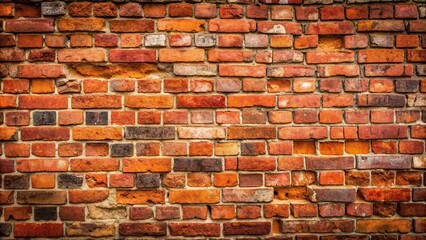 Obraz premium Old brick wall with weathered and worn red bricks , vintage, texture, background, aged, architecture, rustic, urban