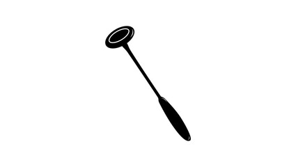 Medical Neurological Reflex Hammer Cutaneous and Superficial Responses Testing, black isolated silhouette