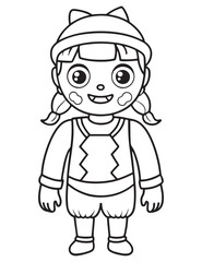 Halloween Zombie Costume, Halloween Coloring Page, Zombie line art