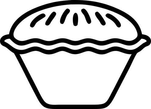 recommend clip art: autumn harvest pie, rustic line art illustration, baked goods, fall season, thanksgiving dinner
