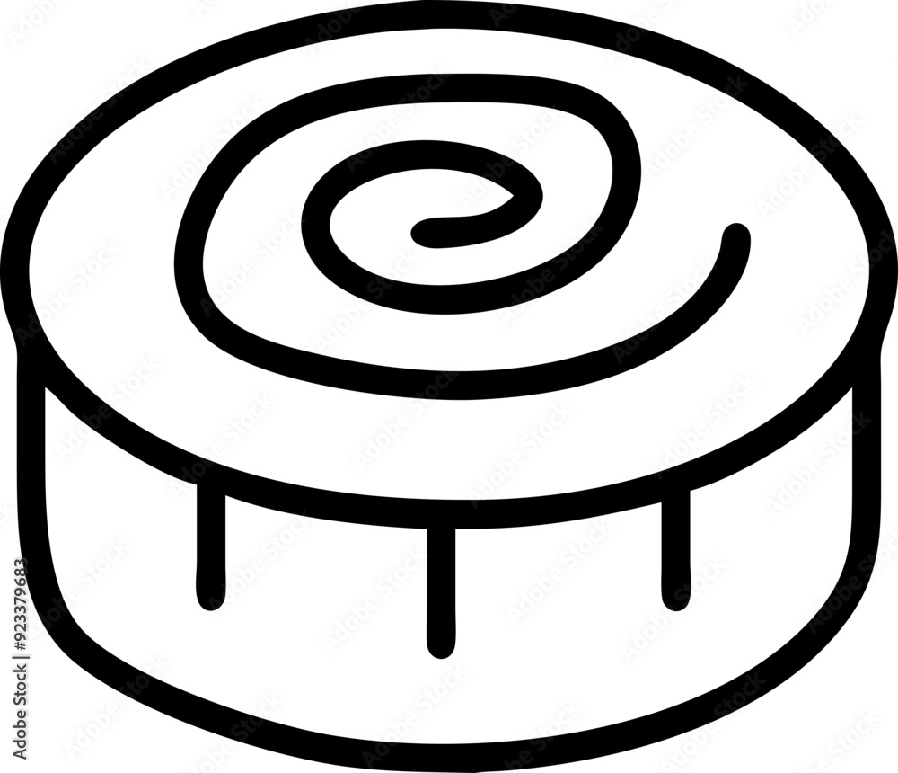 Poster autumnal swirl design element - abstract fall pattern with spiral and lines.
