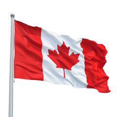 Canada flag waving over transparent