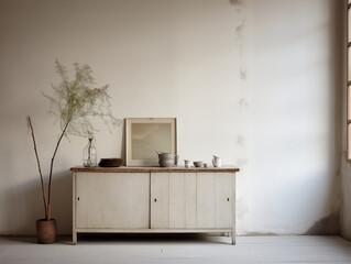 Wabi sabi japanese style rustic neutral interior