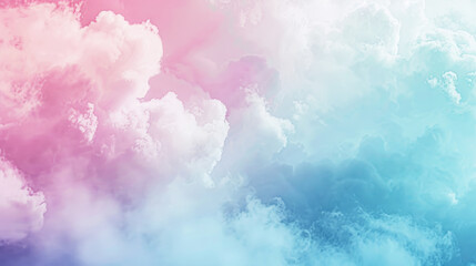 Fototapeta premium Wallpaper or web banner background, soft gradient from pink to blue, fluffy texture effect. Generative AI