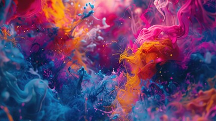 Fototapeta premium A_chaotic_vibrant_scene_filled_with_abstract_shapes