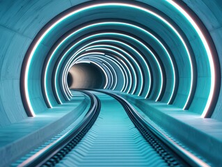 Naklejka premium Infrastructure and tunnel construction, holographic excavation design, futuristic planning methods