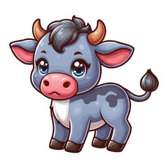 Fototapeta premium cartoon Cute baby bull colorful vector