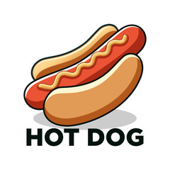 Hot dog logo vector illustration template with shadow