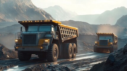 Heavy Duty Trucks in a Quarry