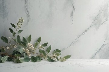 Natural Elegance on Marble Background