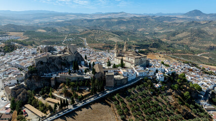 vista aérea del municipio Olvera en la provincia de Cádiz, Andalucía	