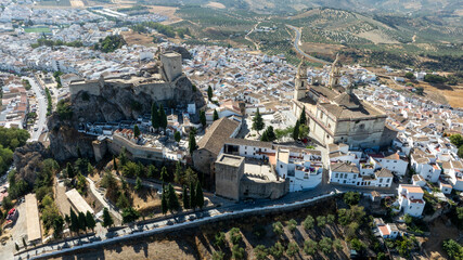 vista aérea del municipio Olvera en la provincia de Cádiz, Andalucía	