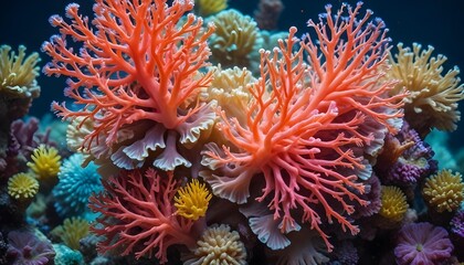 close up of colorful coral in tropical waters