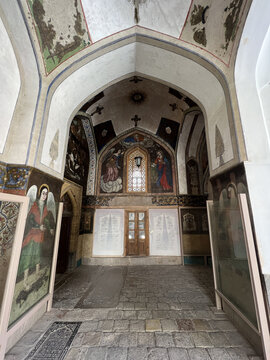 Wandmalerei, armenische Vank Kathedrale, Kirche des St. Josef von Arimath&auml;a, Isfahan, Iran, 2022