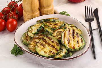 Vegan cuisine Grilled zucchini slices