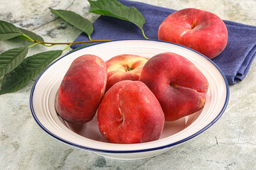 Ripe sweet and juicy Flat peach