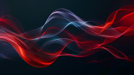 Abstract background with red curves and black