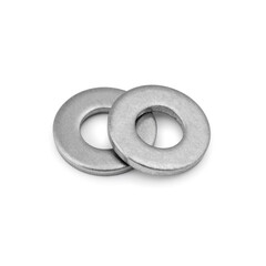 Close-Up of Metal Washers - Industrial Fasteners, High-Resolution Image for Manufacturing and Engineering Projects