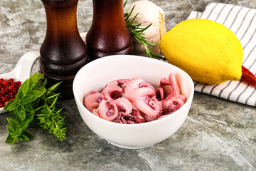 Marinated baby octopus snack appetizer