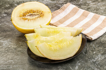 Sweet juicy ripe melon slices