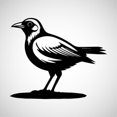 Minimalist Black and White Bird Animal Icon Design on Transparent Background – Perfect for Apps, Websites, UI/UX, Branding, Nature Projects, and Digital Media – High-Quality Vector Art