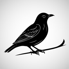 Minimalist Black and White Bird Animal Icon Design on Transparent Background – Perfect for Apps, Websites, UI/UX, Branding, Nature Projects, and Digital Media – High-Quality Vector Art