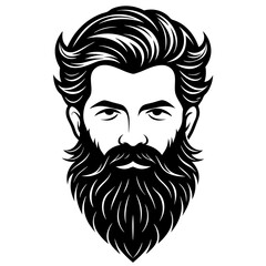  beard silhouette vector illustration 
