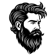  beard silhouette vector illustration 