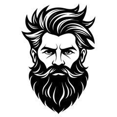  beard silhouette vector illustration 
