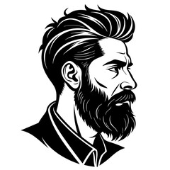  beard silhouette vector illustration 