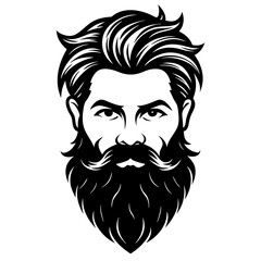  beard silhouette vector illustration 