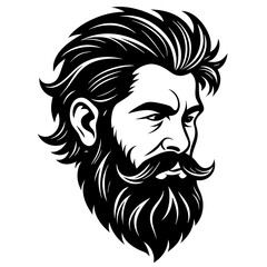  beard silhouette vector illustration 