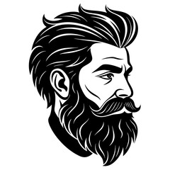  beard silhouette vector illustration 