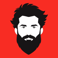 Handsome face man beard man emblems icons.