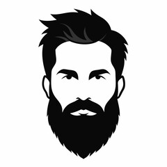 Handsome face man beard man emblems icons.