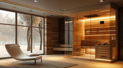 Fototapeta premium Modern Sauna Interior Design