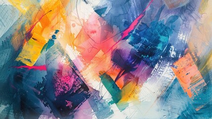 Watercolor abstract expressionism art focusing on emotion and color interplay
