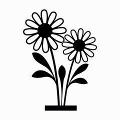 line art flower silhouette vector illustration