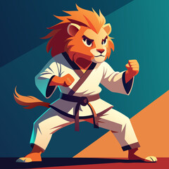lion karate kimono judo taekwondo vector sport mascot