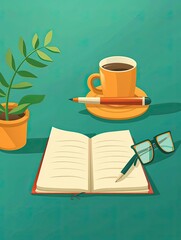 Content marketing, blog writing and graphics, flat design illustration